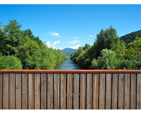 Passerella ciclo-pedonale sul fiume Vedeggio, Ticino, Svizzera