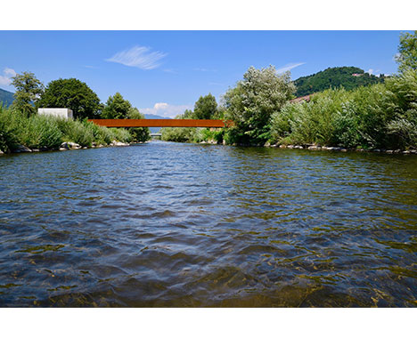 Conclusione Passerella ciclo-pedonale sul fiume Vedeggio, Ticino, Svizzera, 2018